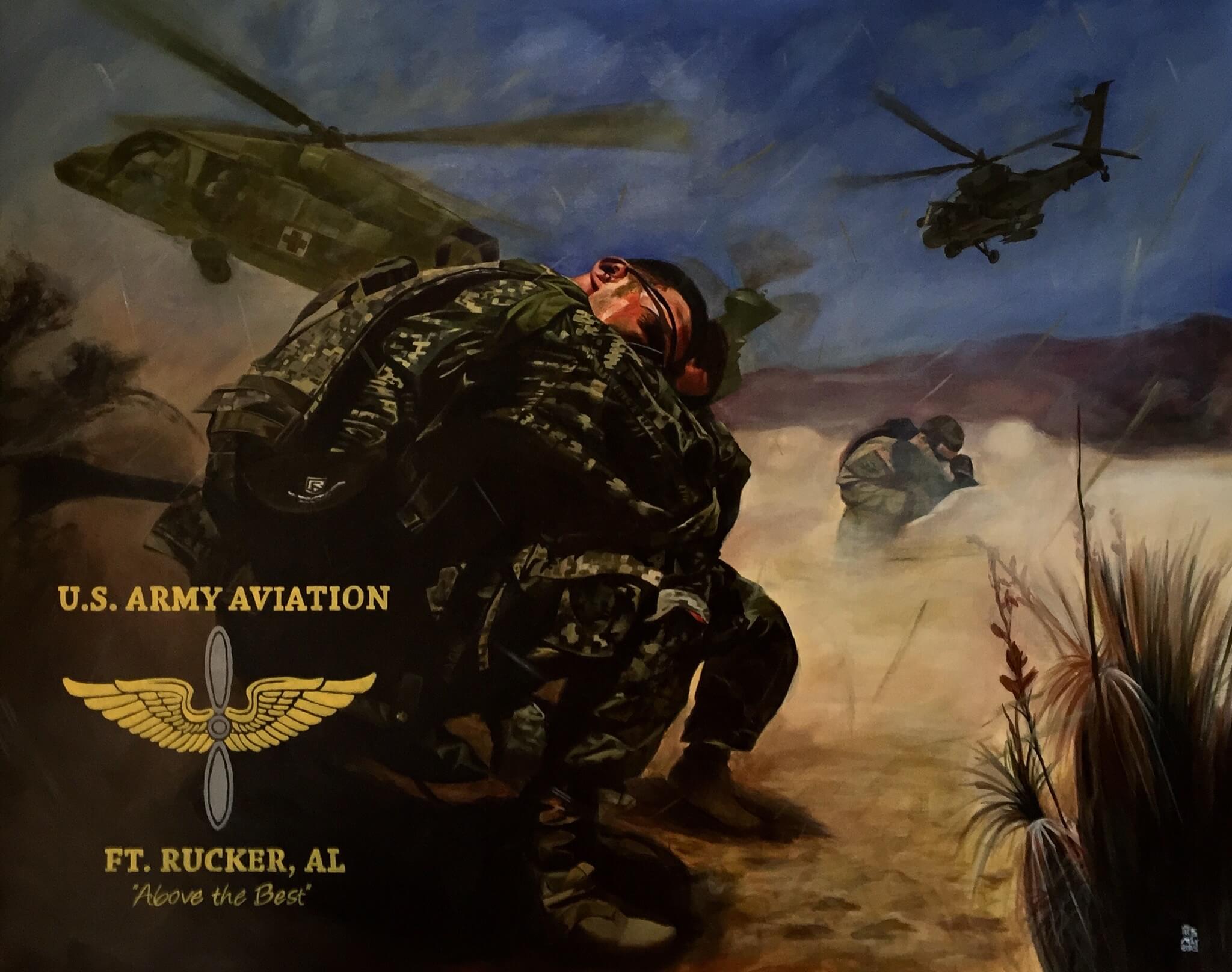 Texas Roadhouse Army Aviation Mural