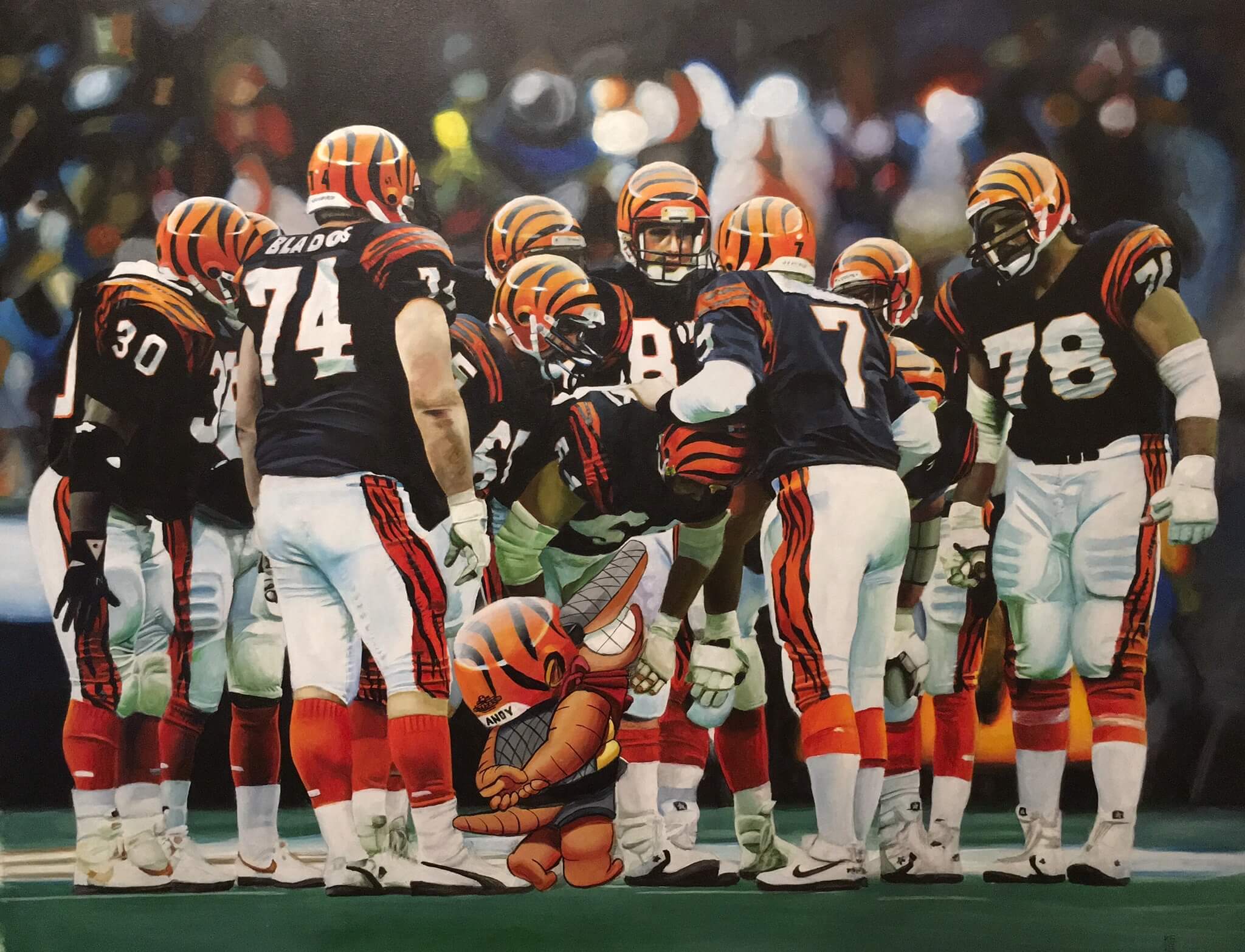 Texas Roadhouse Bengals Football Mural