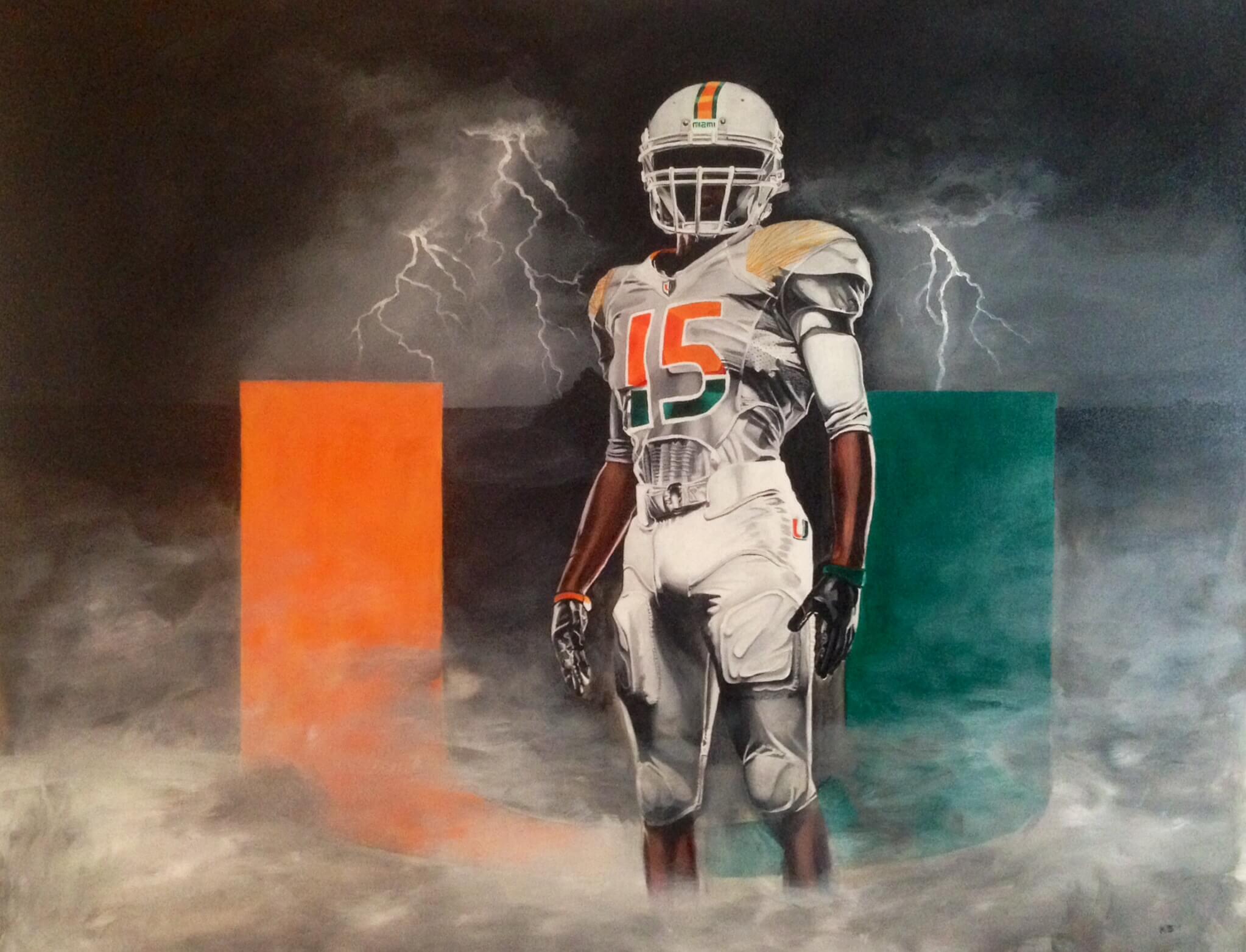 Texas Roadhouse Miami Football Mural