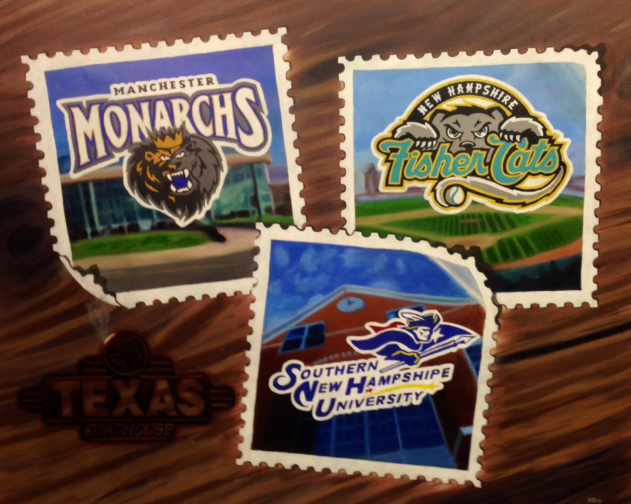 Texas Roadhouse Stamps Mural